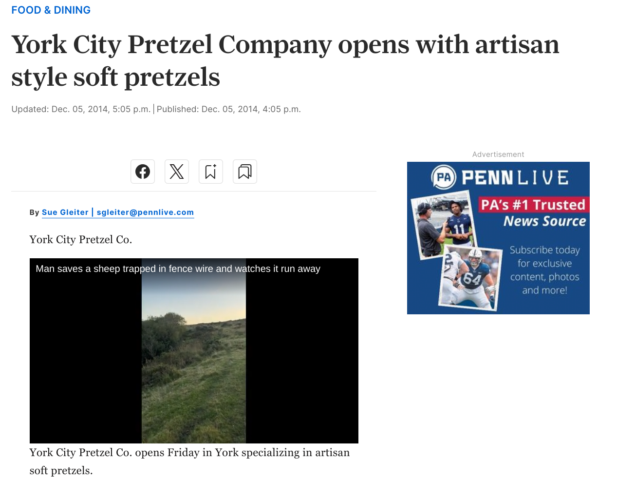 York City Pretzel Company opens with artisan style soft pretzels